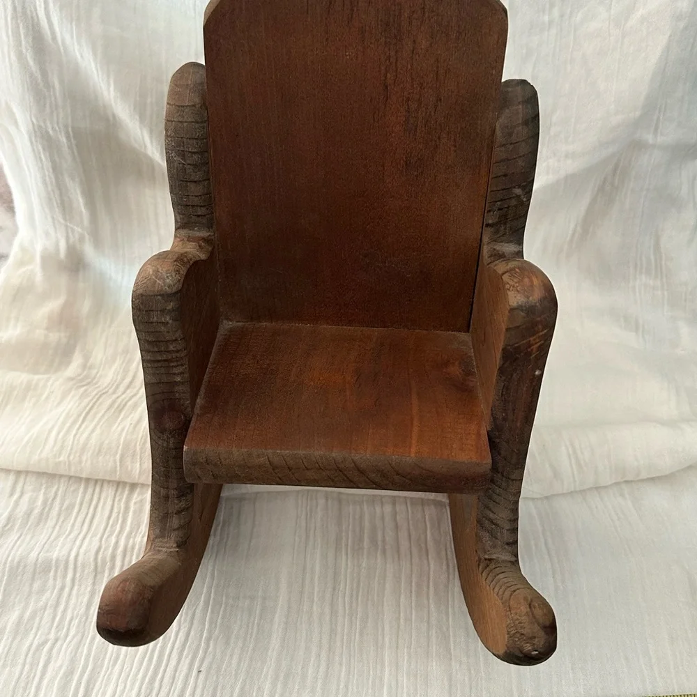 Vintage Wooden Rocking Chair Handmade Sturdy Construction - Picture 1 of 6